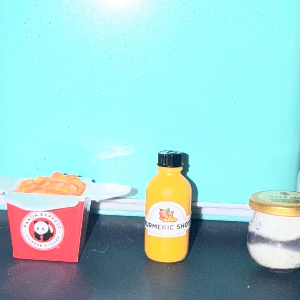 Turmeric Shot and Panda Express Box
